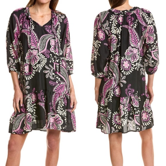 Johnny Was Dresses & Skirts - Johnny Was silk tiered tassel dress, Melanie Paisley NWT